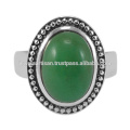 Precioso anillo de plata de piedras preciosas 925 de Chrysoprase